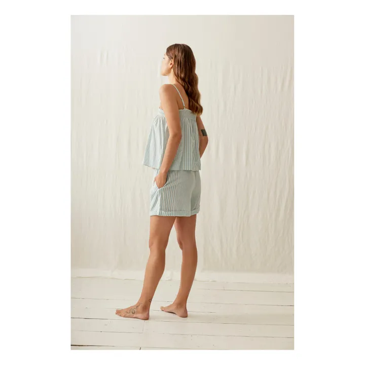 Louise Misha Pyjama Minalou Rayures Coton Bio - Collection Femme | Bleu