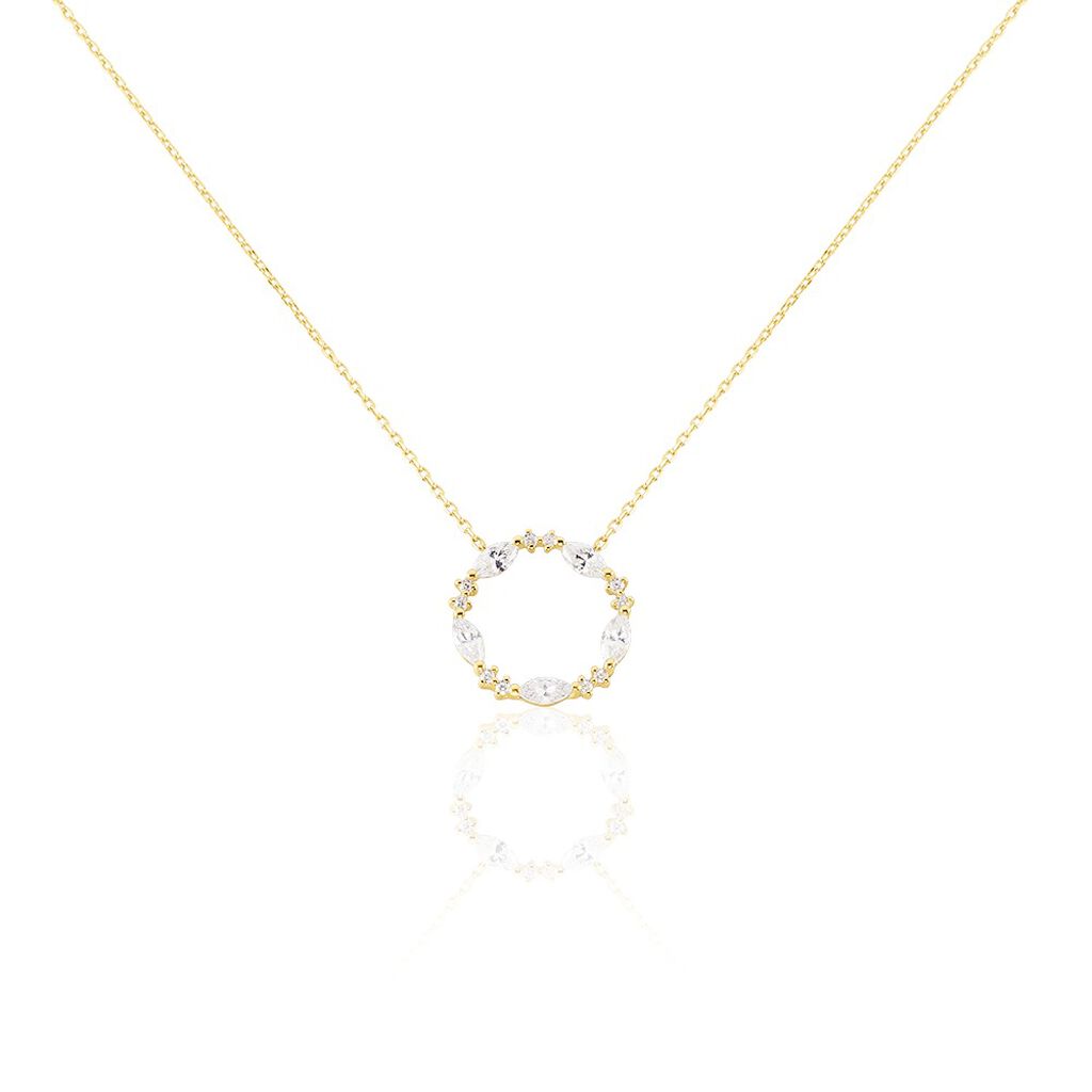 Collier Tiara Or Jaune Oxyde De Zirconium