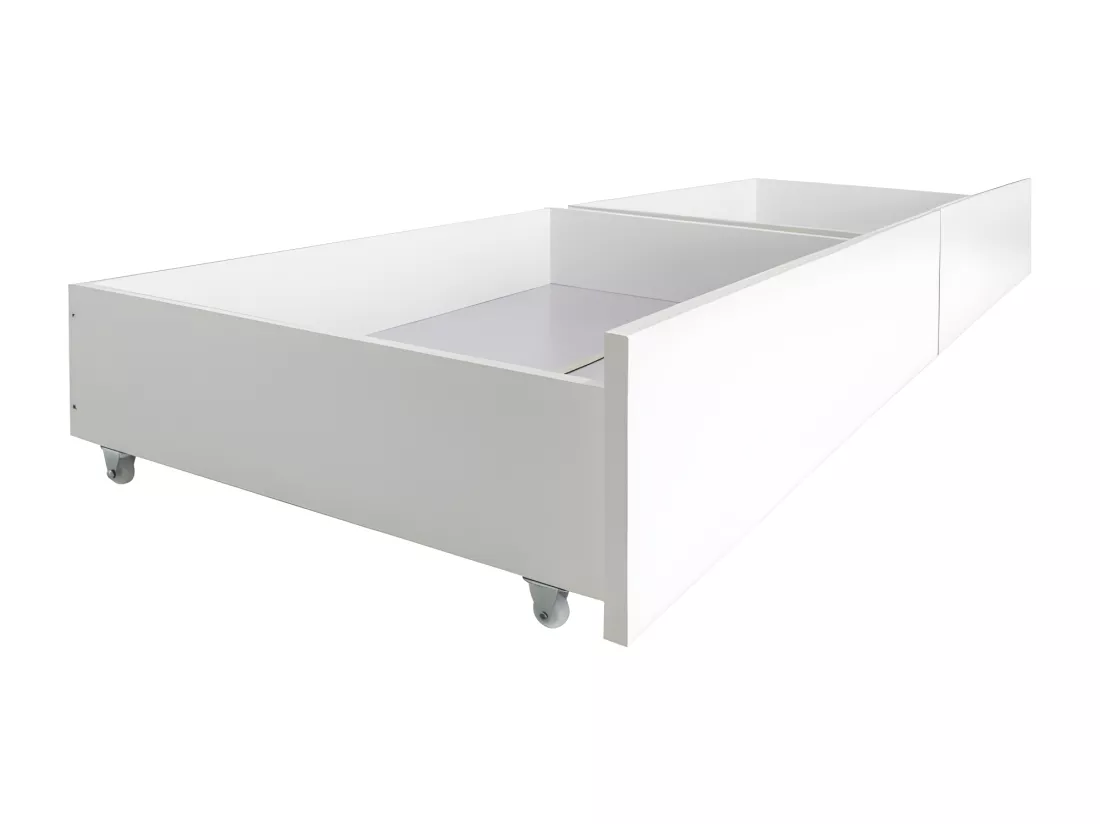 Lit superposé triple + 2 tiroirs bois bois blanc 135 cm