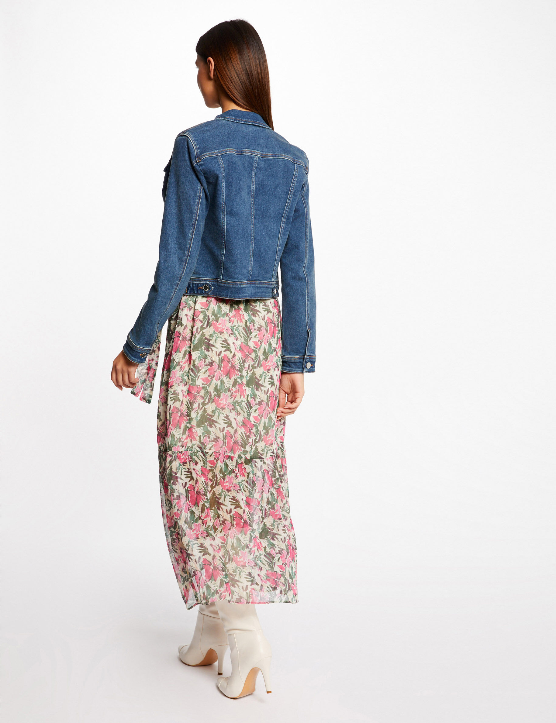 Veste droite boutonnée en jean jean stone femme - jean_stone