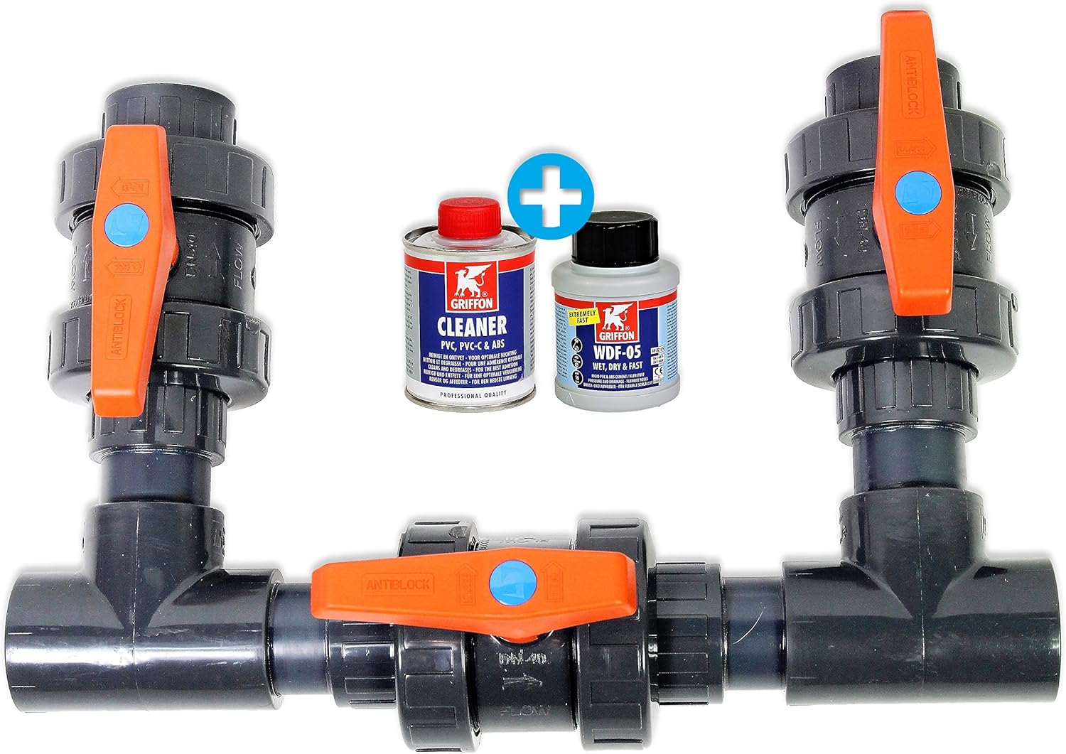Bypass Set 2 90° für Wärmepumpen Ø 50 mm Poolheizung Schwimmbecken Pool Heizung