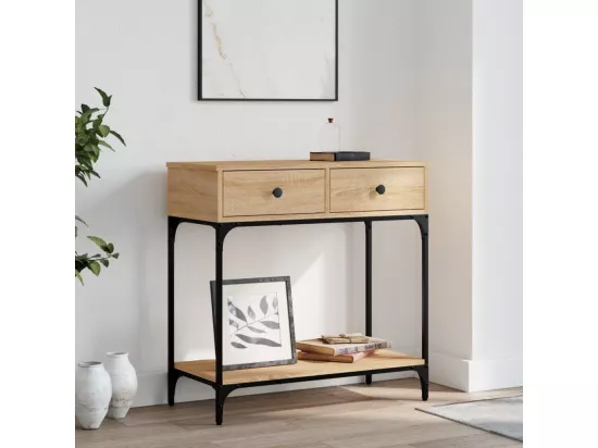 Table console chêne sonoma 75x34,5x75 cm bois d'ingénierie