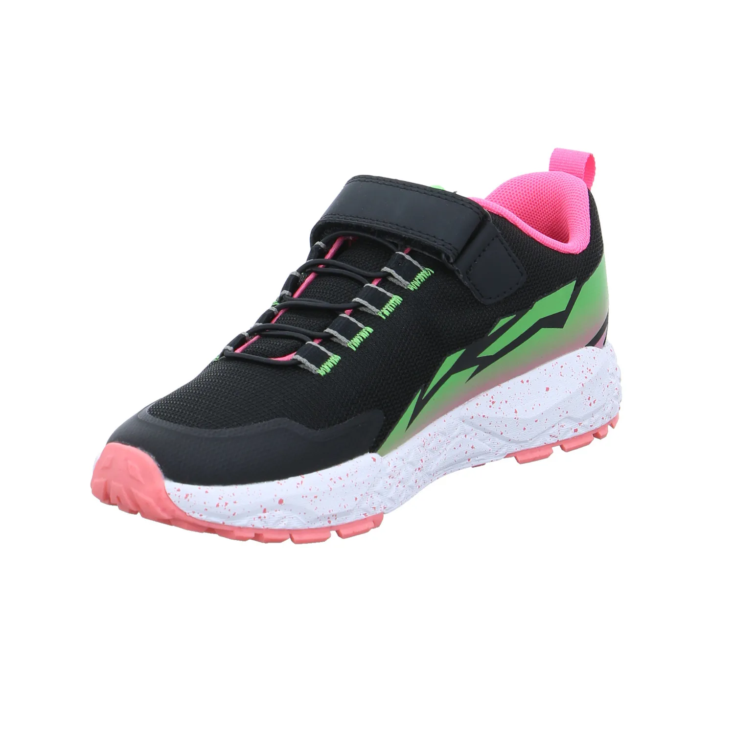 PRIMIGI Mädchen-Halbschuh Klett Schwarz Leder  Sneaker