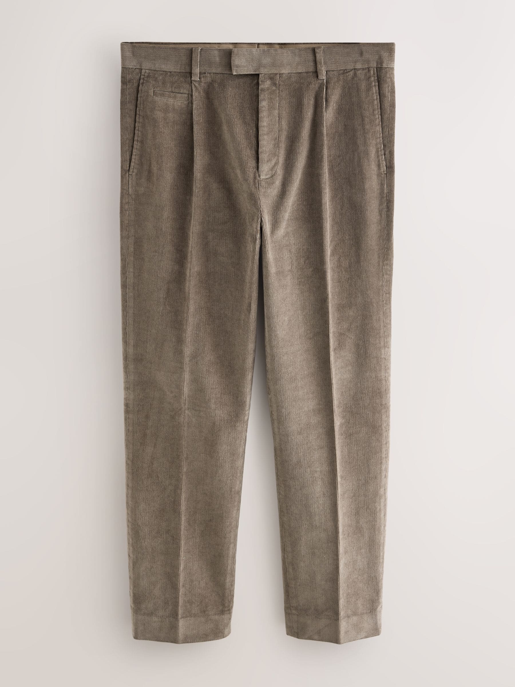 Taupe bruin - Straight Fit Smart Cotton Rich Cord Trousers