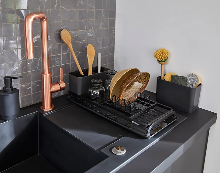Poubelle à pédale en métal noir Brabantia BO 2 x 30 L