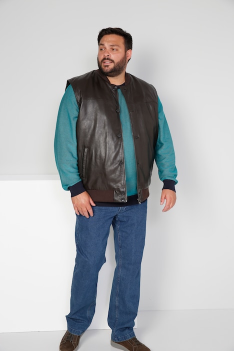 Boston Park Leder-Weste, Bauchfit, echtes Leder, bis 82