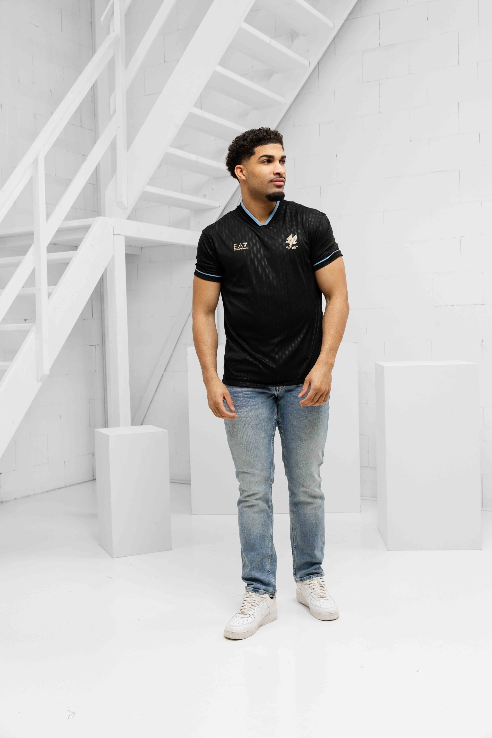 EA7 Emporio Armani 7M001298 Jersey T-Shirt Heren Zwart