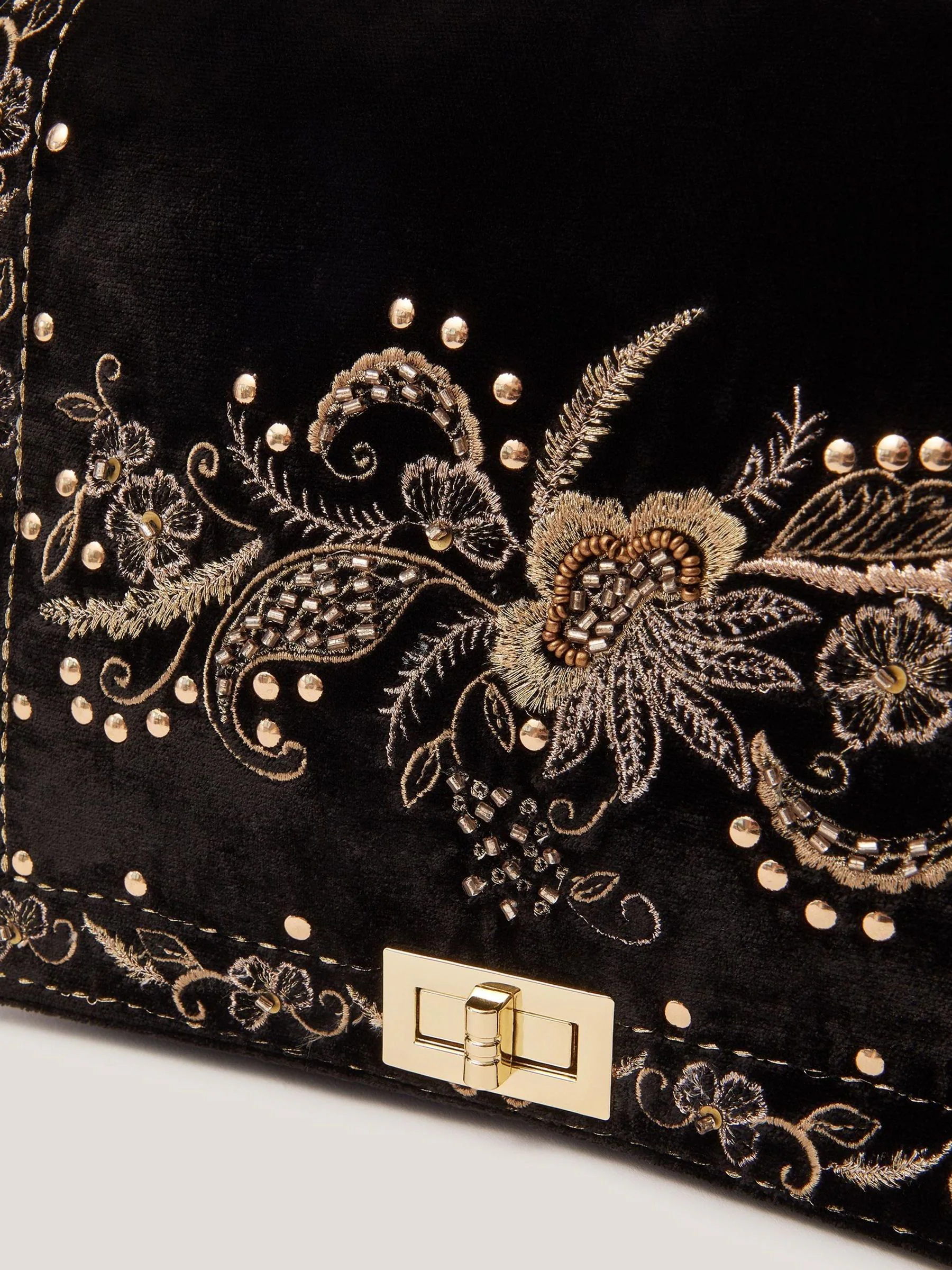 Monsoon Lily Floral Embroidered Shoulder Bag