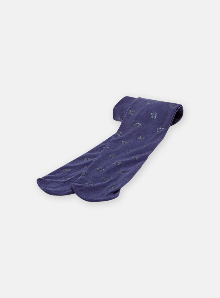 Collant à motif fleurs pailletées pour fille