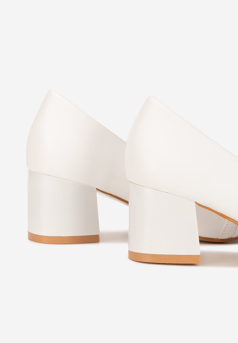 Chaussures à talon épais blancs Mirana