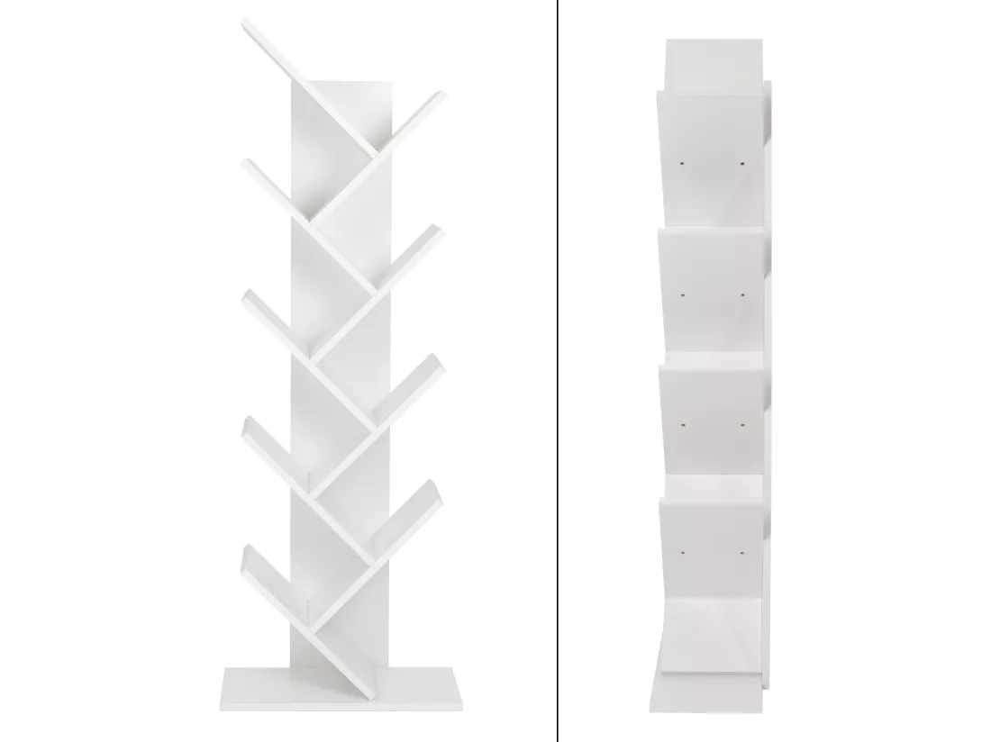 Étagère bibliothèque à livres forme d'arbre 8 niveaux en bois mélamine ML-DESIGN