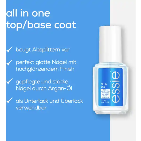 Nagellack Nr. 1 blanc &  all-in-one top / base coat Set