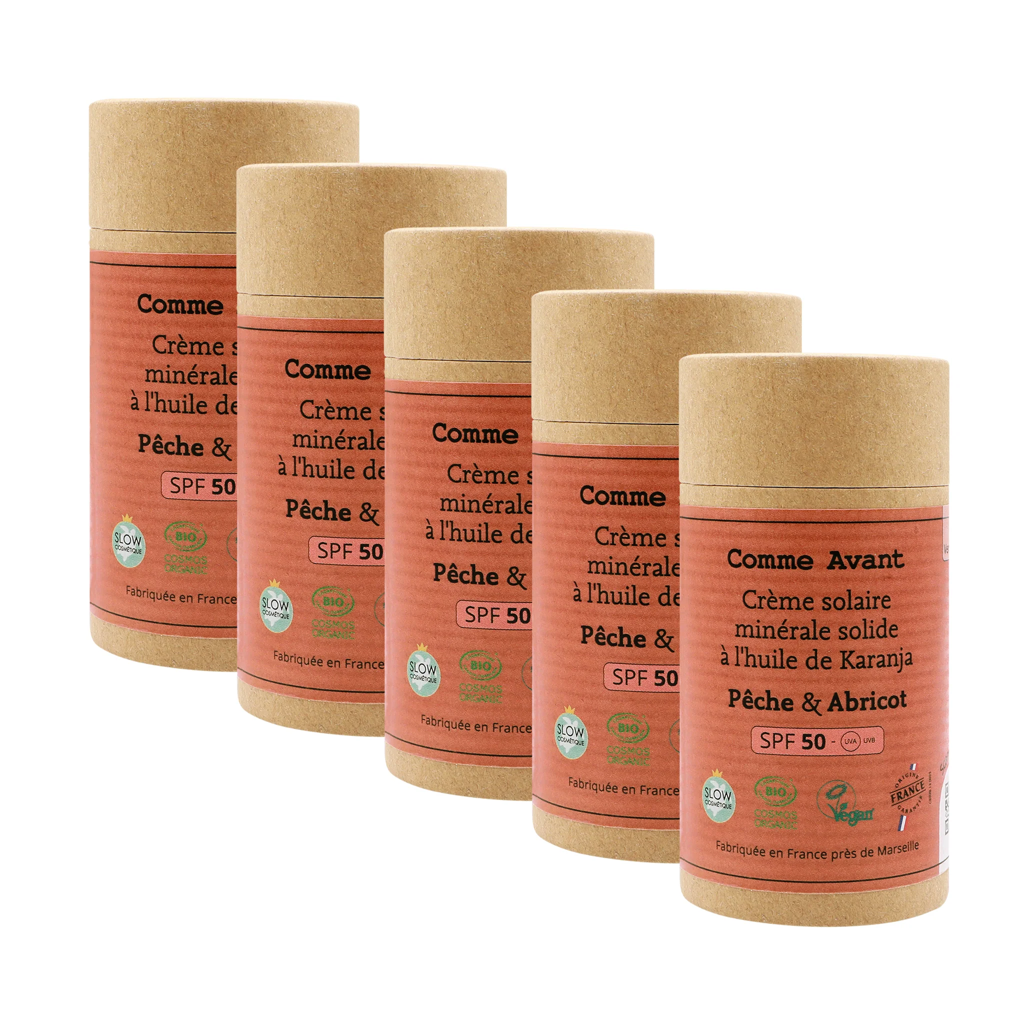 Crème solaire SPF50 minérale solide à l'huile de karanja - Version 3 - 1 crème solaire - 80g / Brut sans parfum