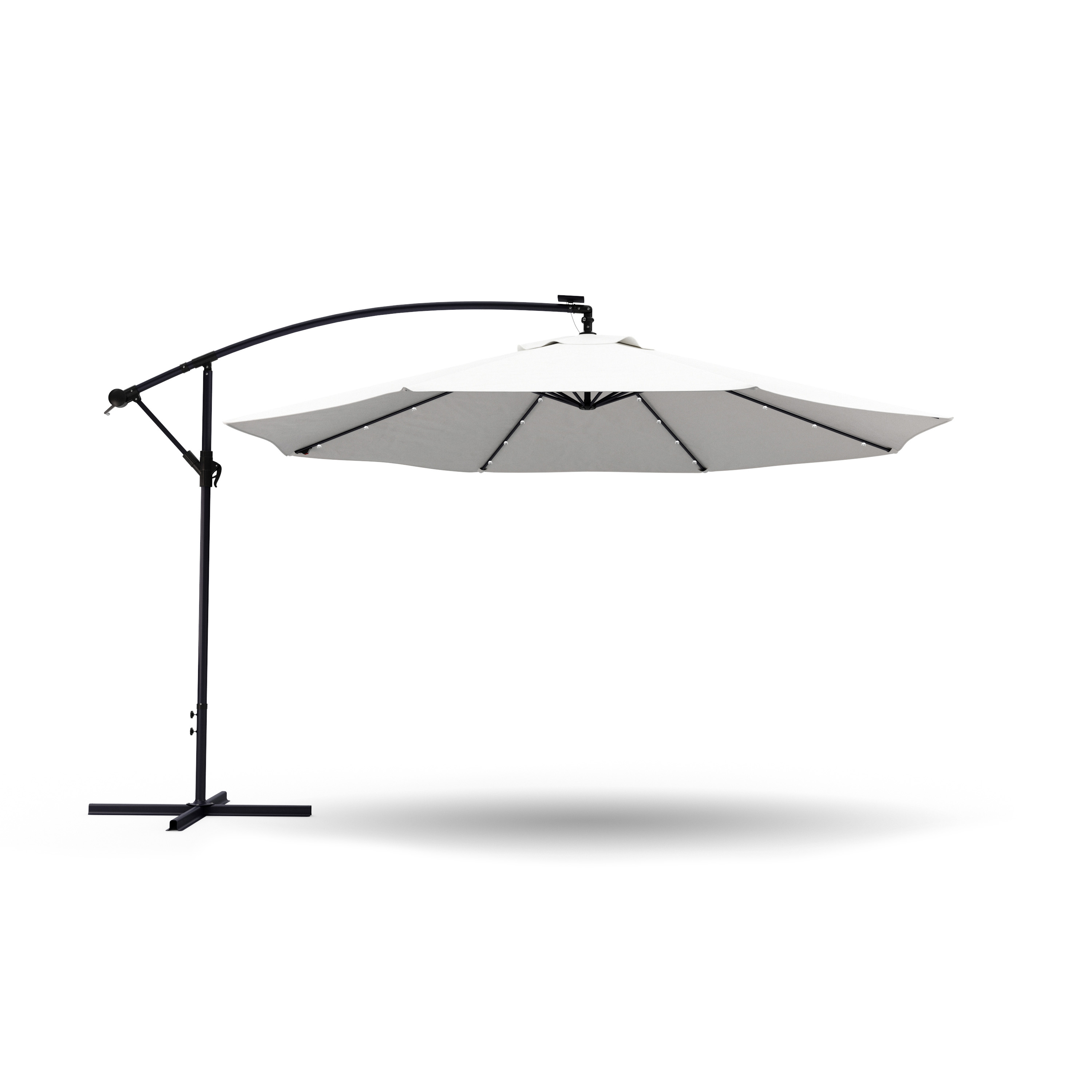 Sonnenschirm Ampelschirm BAY mit LED 350 cm weiss