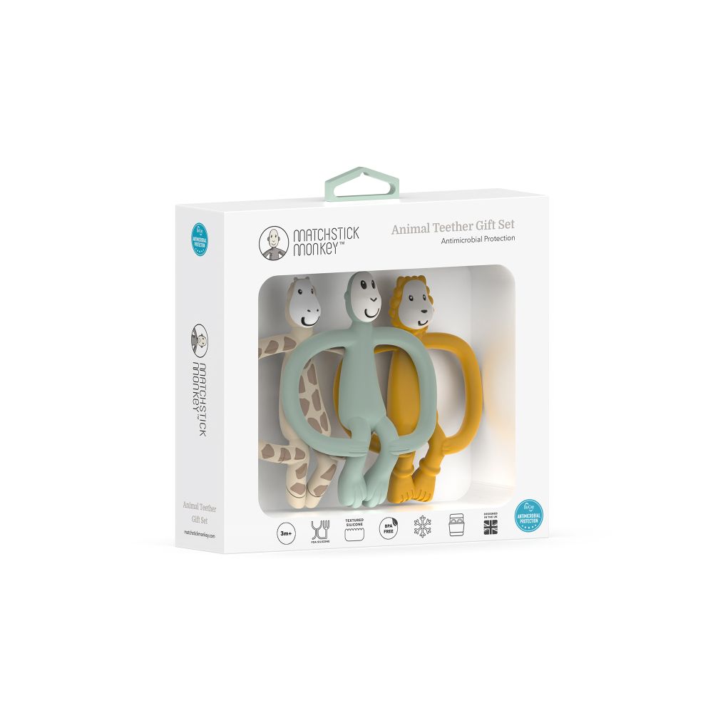 Matchstick Monkey Geschenkset Beißringe 3er Pack - Ludo Löwe, Gigi Giraffe & Affe