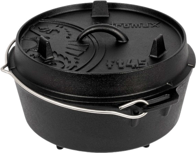 Petromax Dutch Oven Feuertopf aus Gusseisen mit Deckel und Standfüßen 3,5 Liter