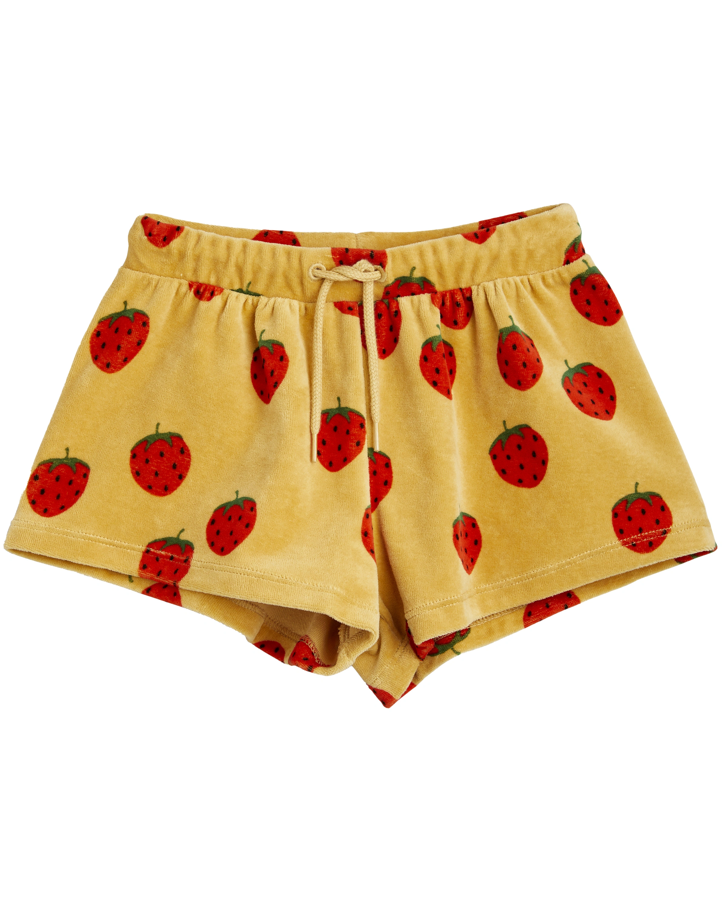 Shorts STRAWBERRIES VELOUR AOP in beige