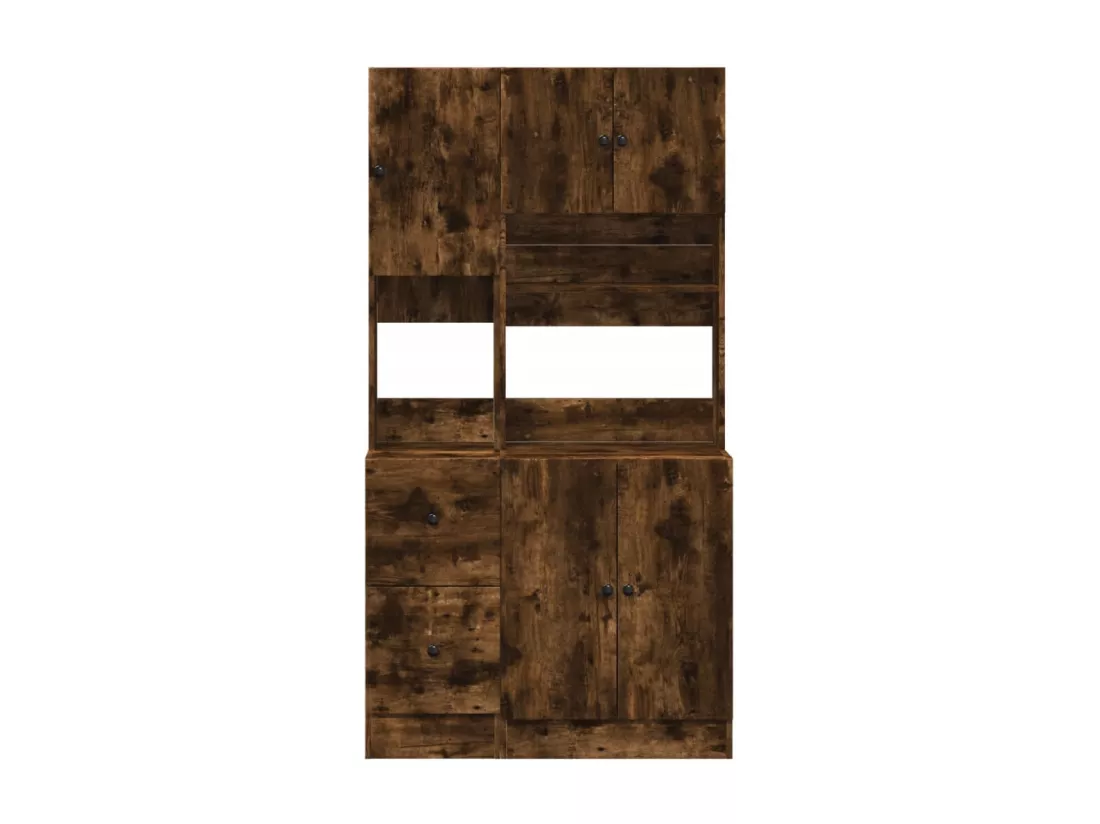Armoire de cuisine chêne fumé 95x50x180 cm bois d'ingénierie