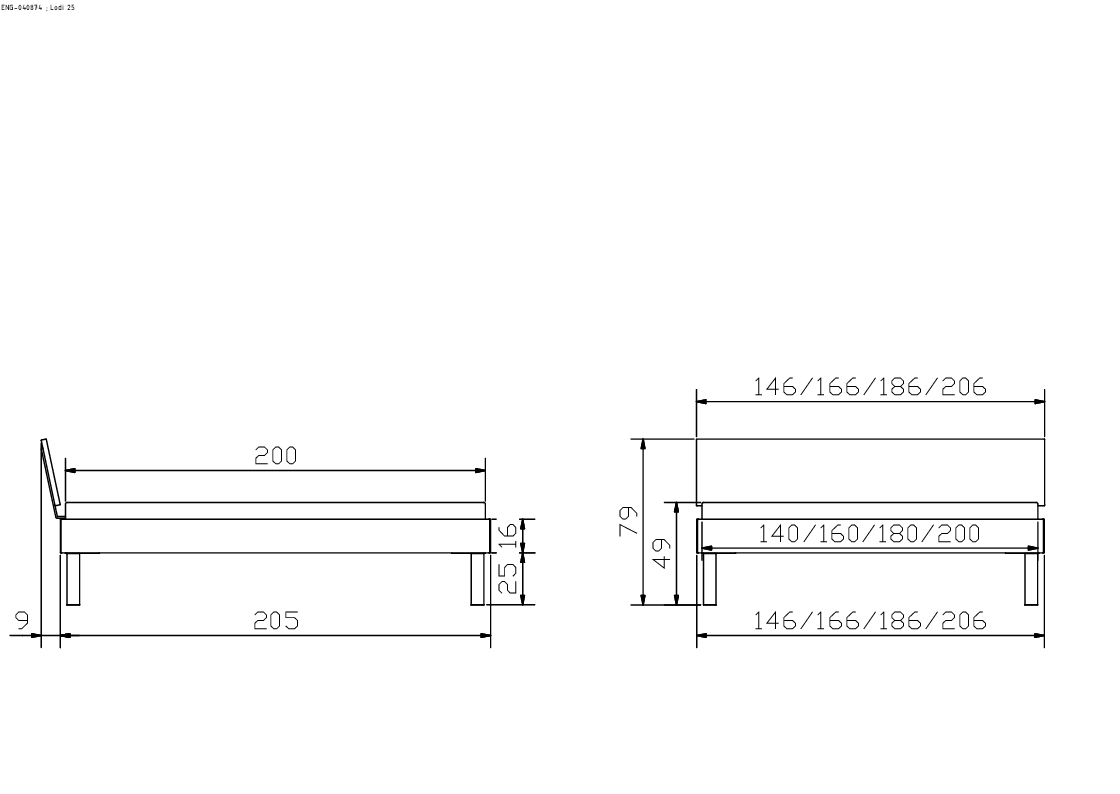 Holzbett HASENA LODI 90x200cm