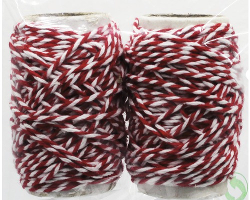 Koord op spoel 2 x 10 m rood-wit