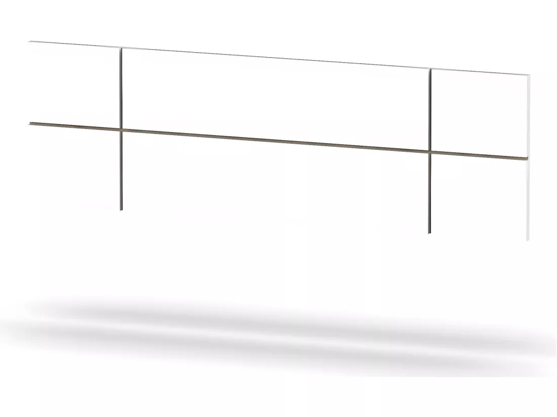 Tête de lit adulte coloris Blanc / Cambrian - Hauteur 50 x Longueur 160 x Profondeur 3.2 cm