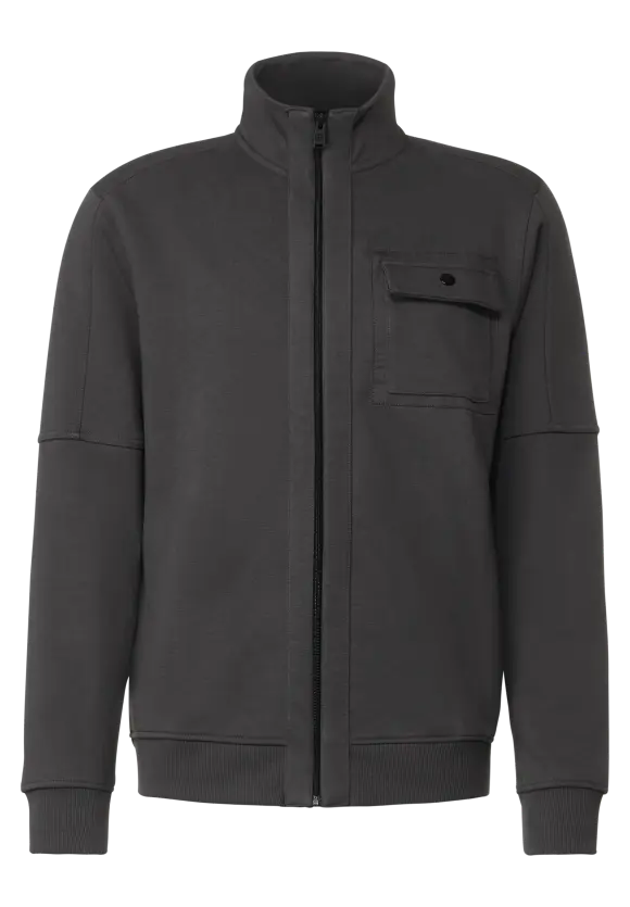 Sweatjacke mit Stehkragen - dark iron grey