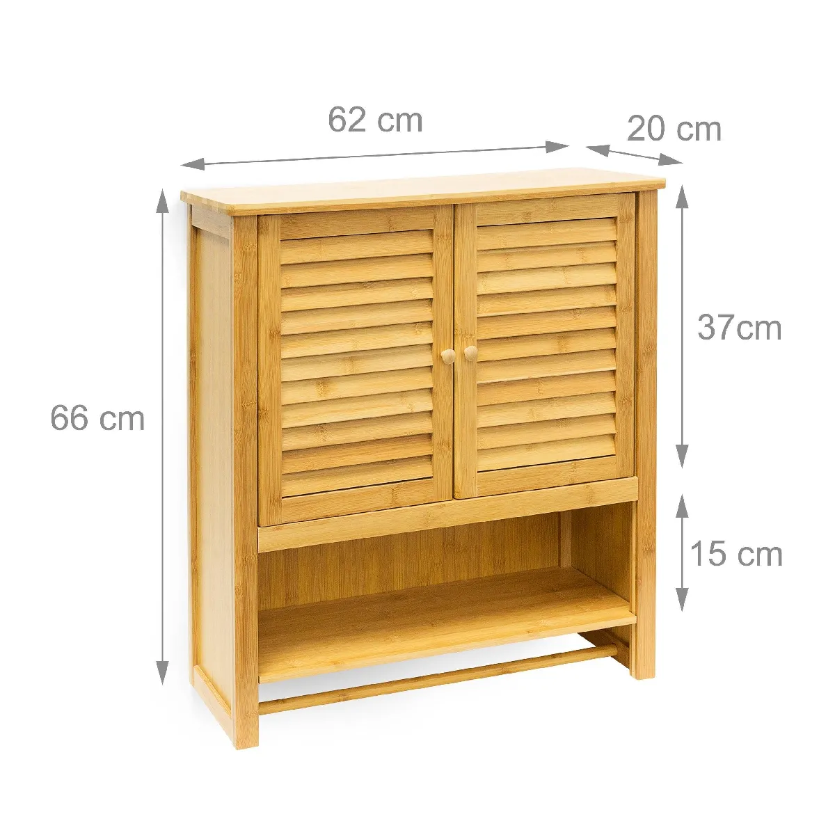Armoire salle de bain Helloshop26 - Bambou 66 x 62 cm