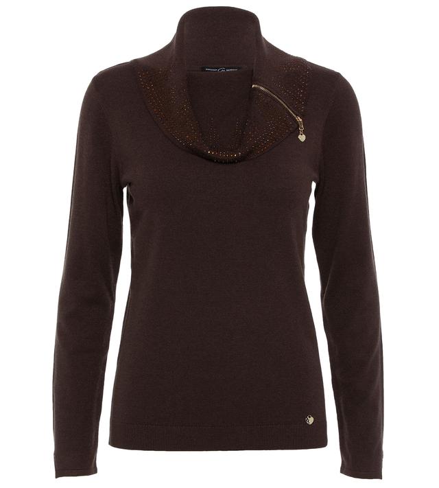 Feinstrick Pullover Zipkragen