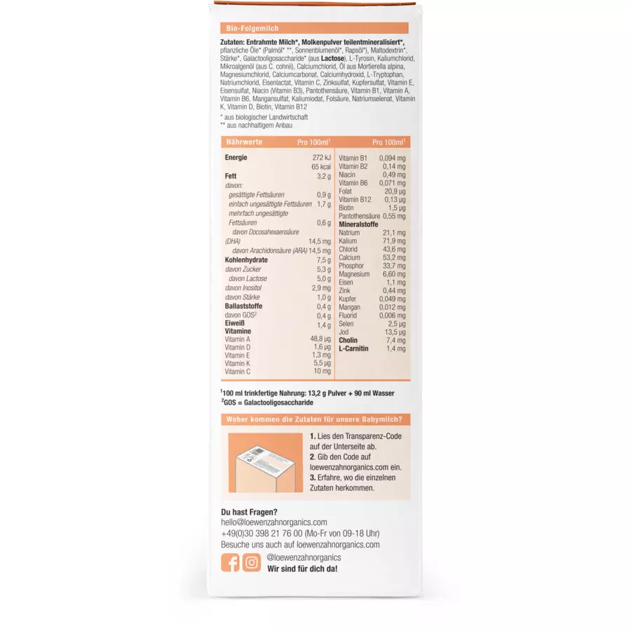 löwenzahn organics Folgemilch 3 5x 500 g ab dem 10+ Monat