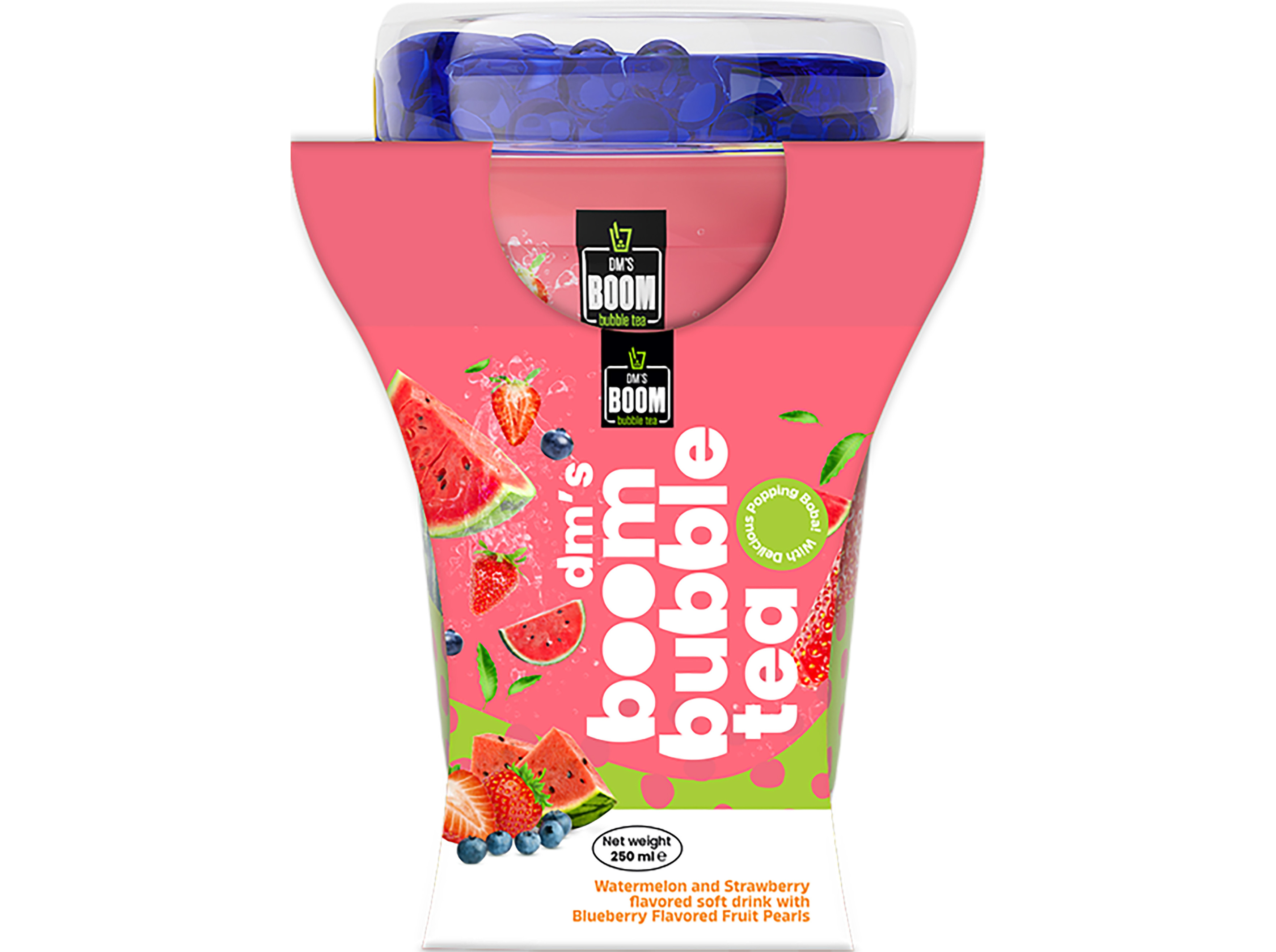 BUBBLE TEA BOOM MIRTILIO MORANGO MELANCIA 0.25L