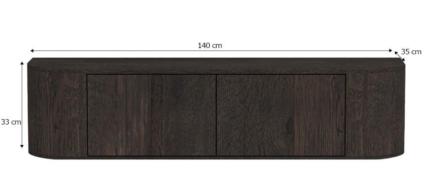 Hangend tv-meubel  Novero B140 x D35 x H33 cm