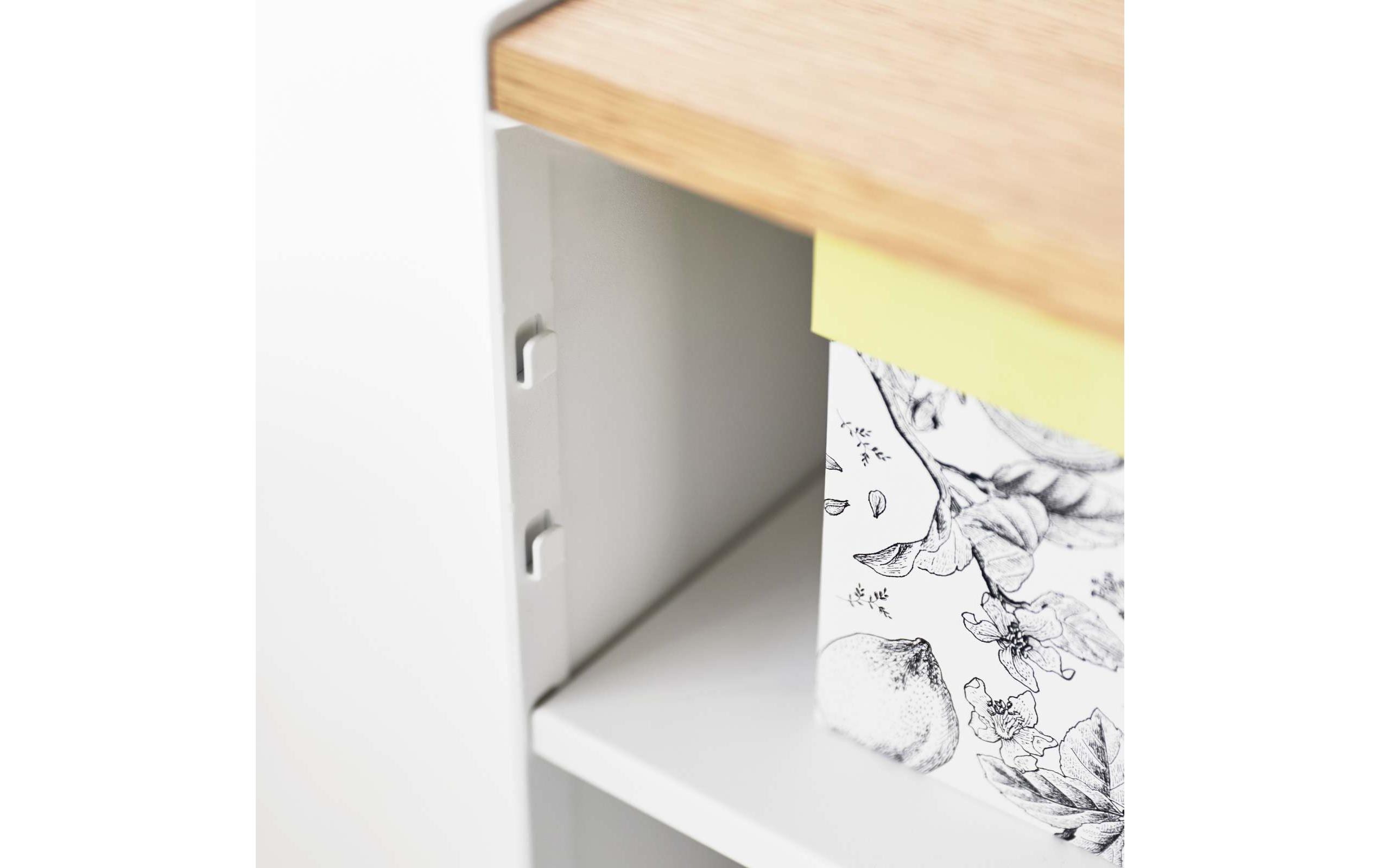 Servierwagen Tower 60.3 x 59 cm, Weiss<br>Halbgeschlossener Aufbewahrungswagen