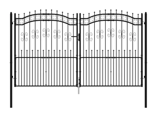 Portail et sommet de lance Noir 305x223 cm Acier enduit poudre