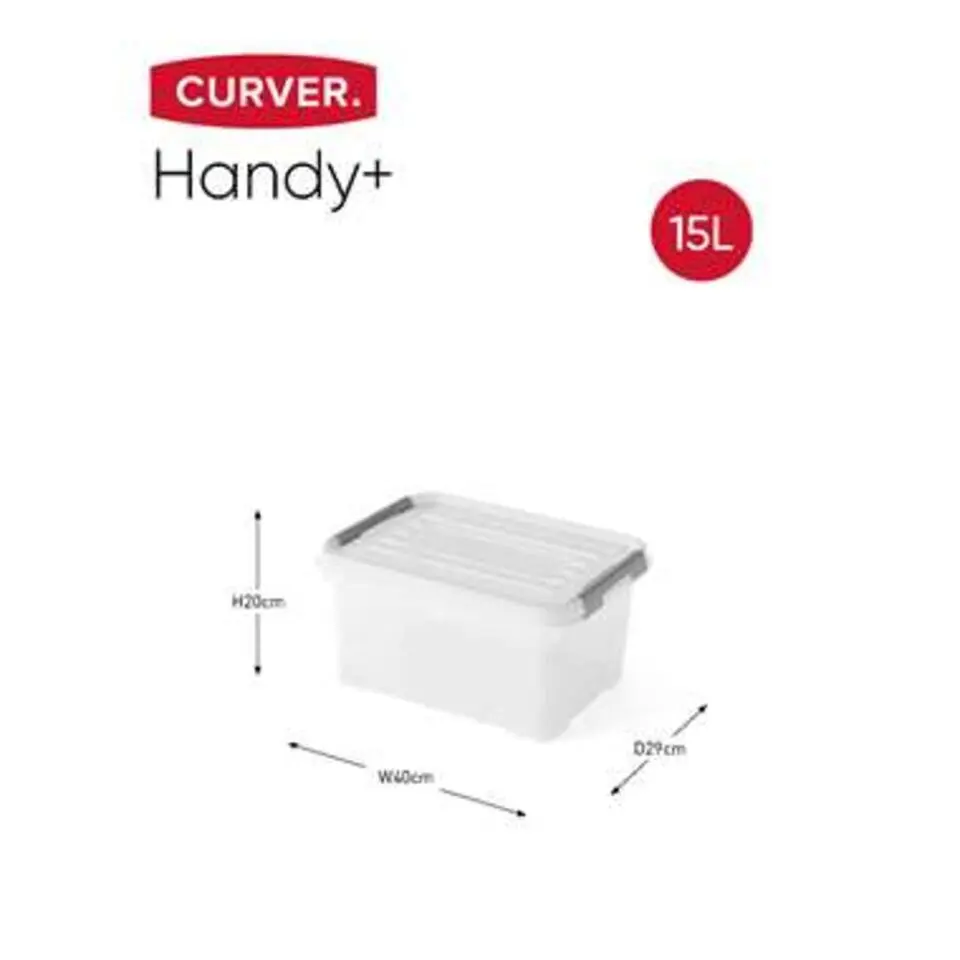 Curver Handy  Opbergbox - 15L - 6 stuks - Transparant met deksel