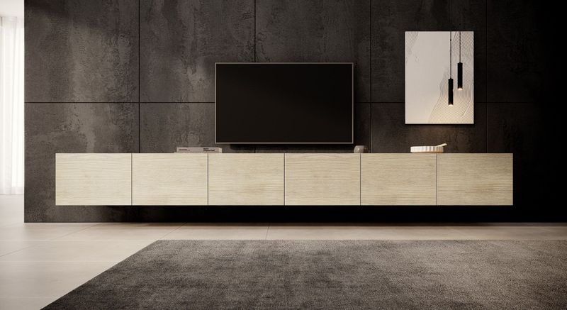 Meubella - TV-Meubel Calabas - Eiken - 6 Deuren - 300 cm