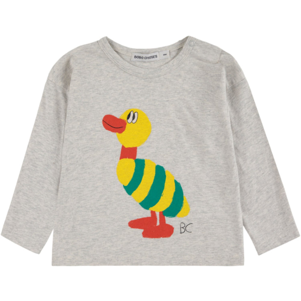 Køb Bobo Choses Light Heather Grey Striped Duck Bluse