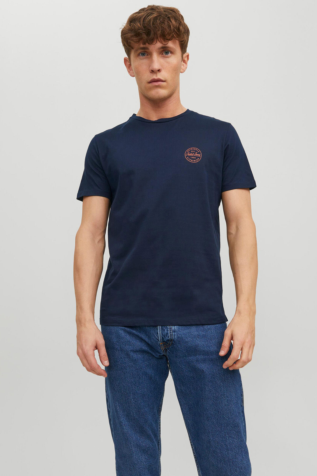 Camiseta de manga curta com logo - azul marinho