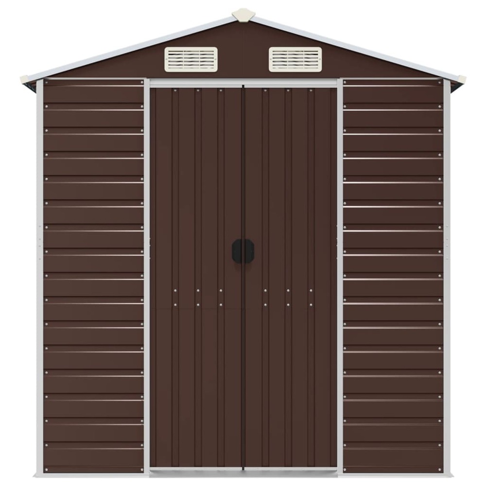 Abri de jardin marron 191x470x198 cm acier galvanisé