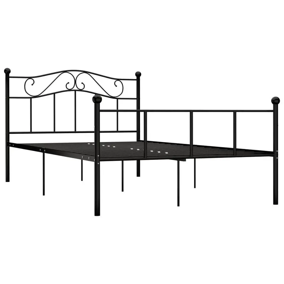 vidaXL - Bed frame met hoofdeinde - Zwart - Metaal - 120x200 cm