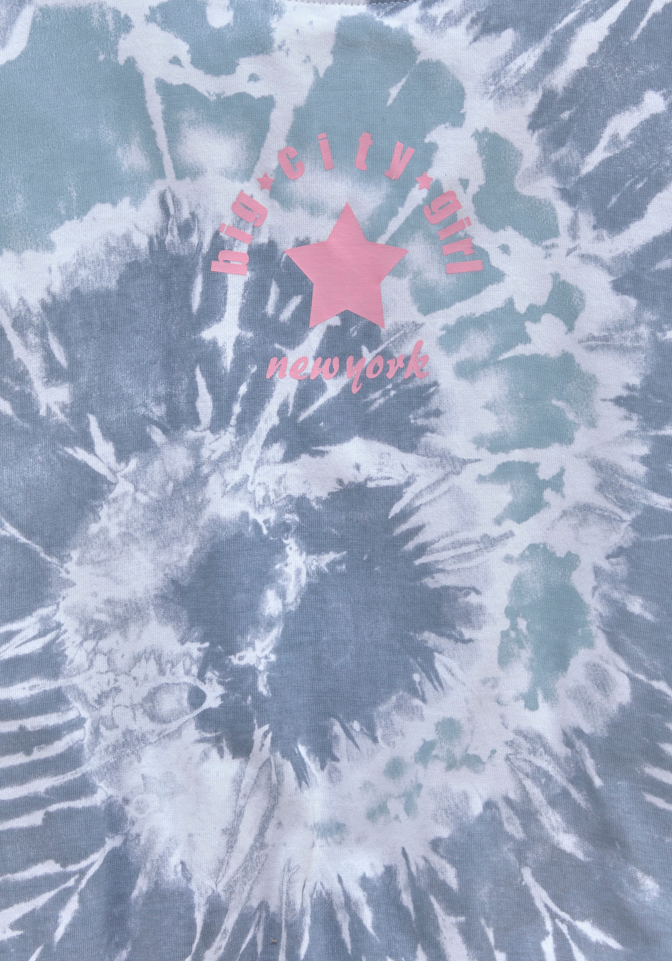 KIDSWORLD Fledermausshirt »Batik-Optik Shirt«, Langarm,  mit Gummizug am Saum,  stylischer Aufdruck