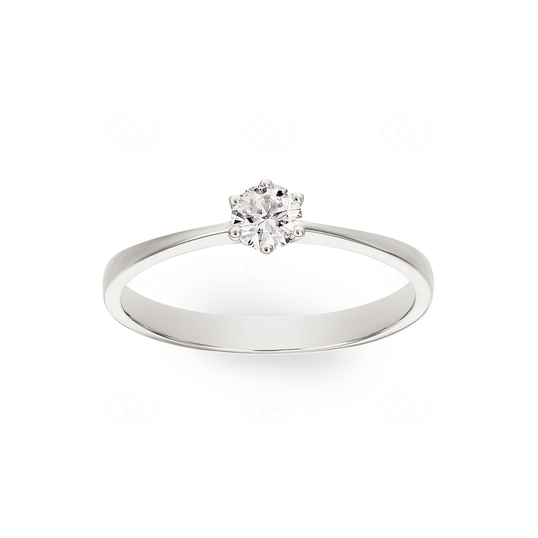 Verlobungsring 750/18 K Weissgold mit Diamant 0.25 ct H/si