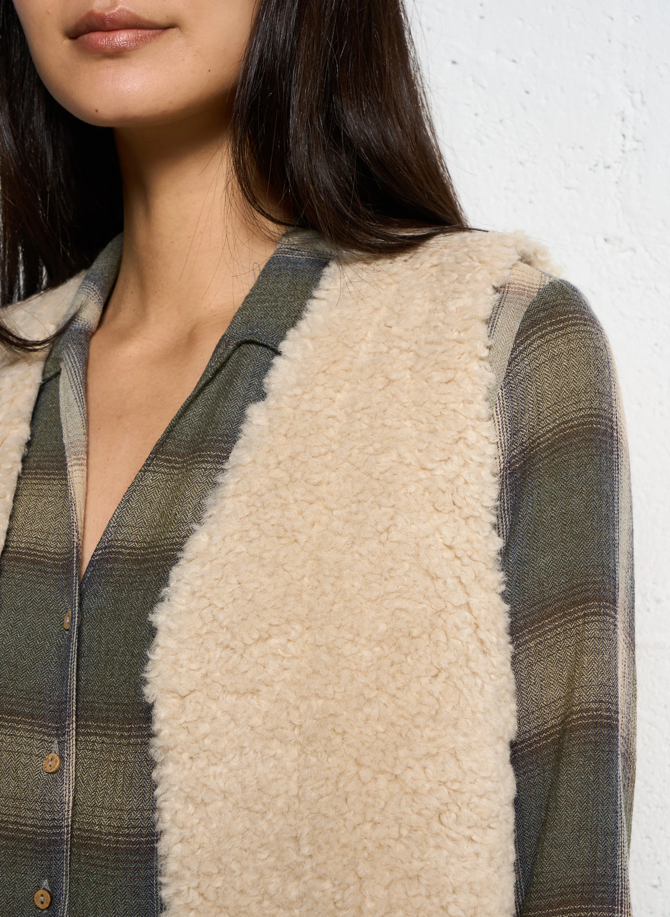 Gilet col V | Beige