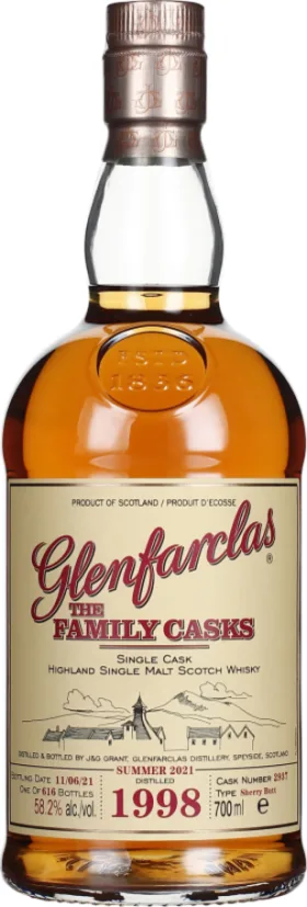 GLENFARCLAS VINTAGE 1998 FAMILY CASKS 70CL