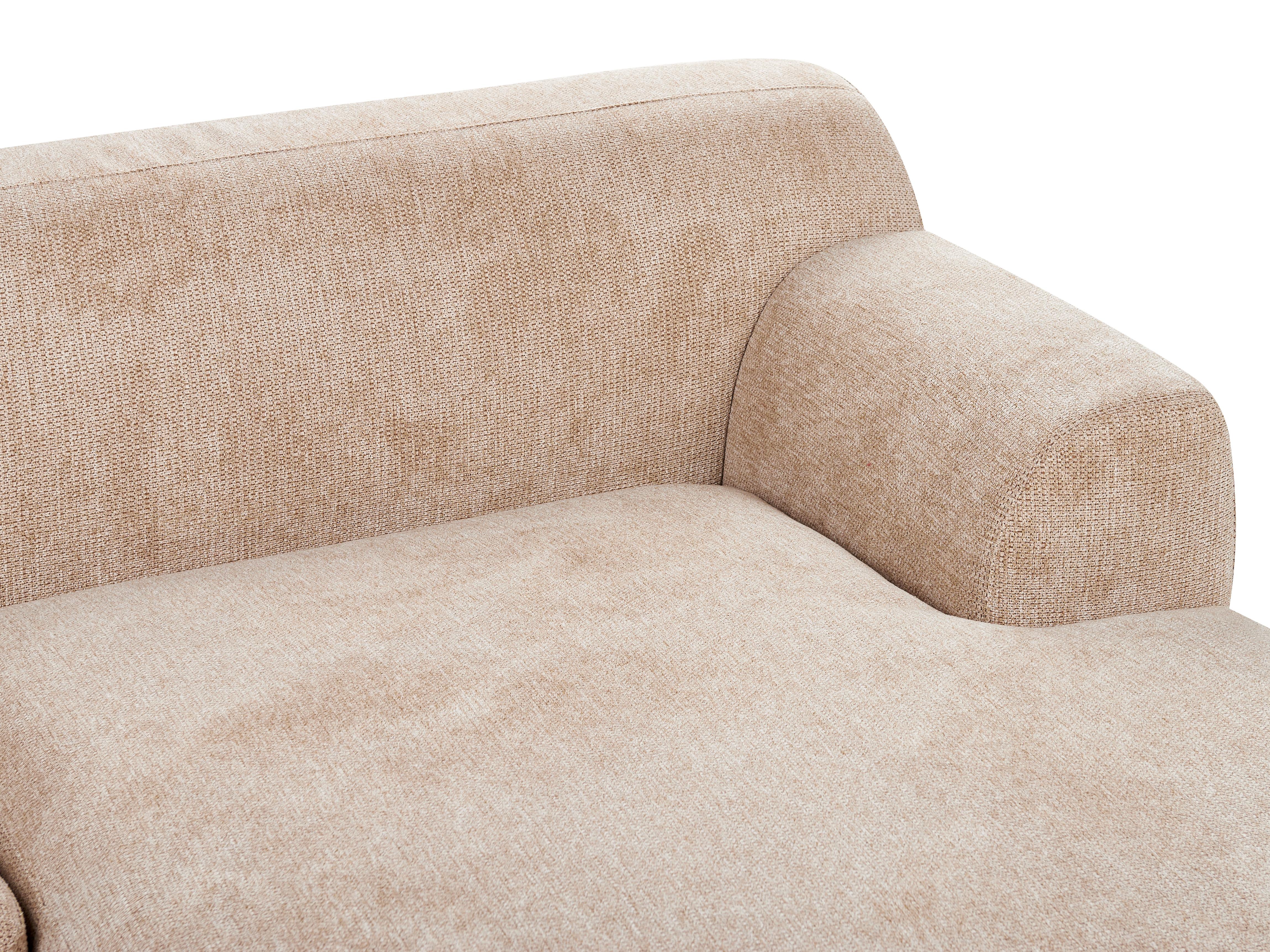 Hoekbank 3-zits HOLT Stof Beige met ottomaan linkszijdig