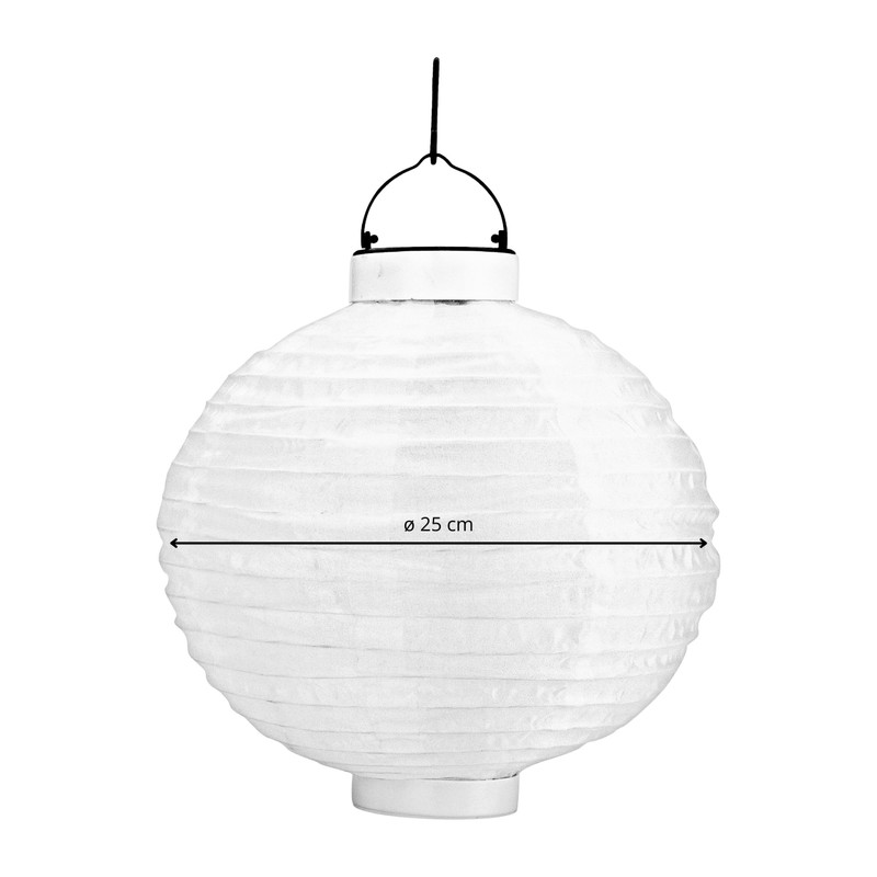 Solar tuinlampion - wit - ø25 cm
