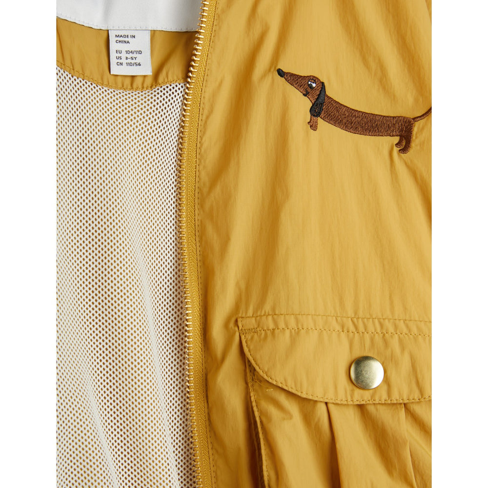 Køb Mini Rodini Beige Dog Nylon Baseball Jakke Embroidery