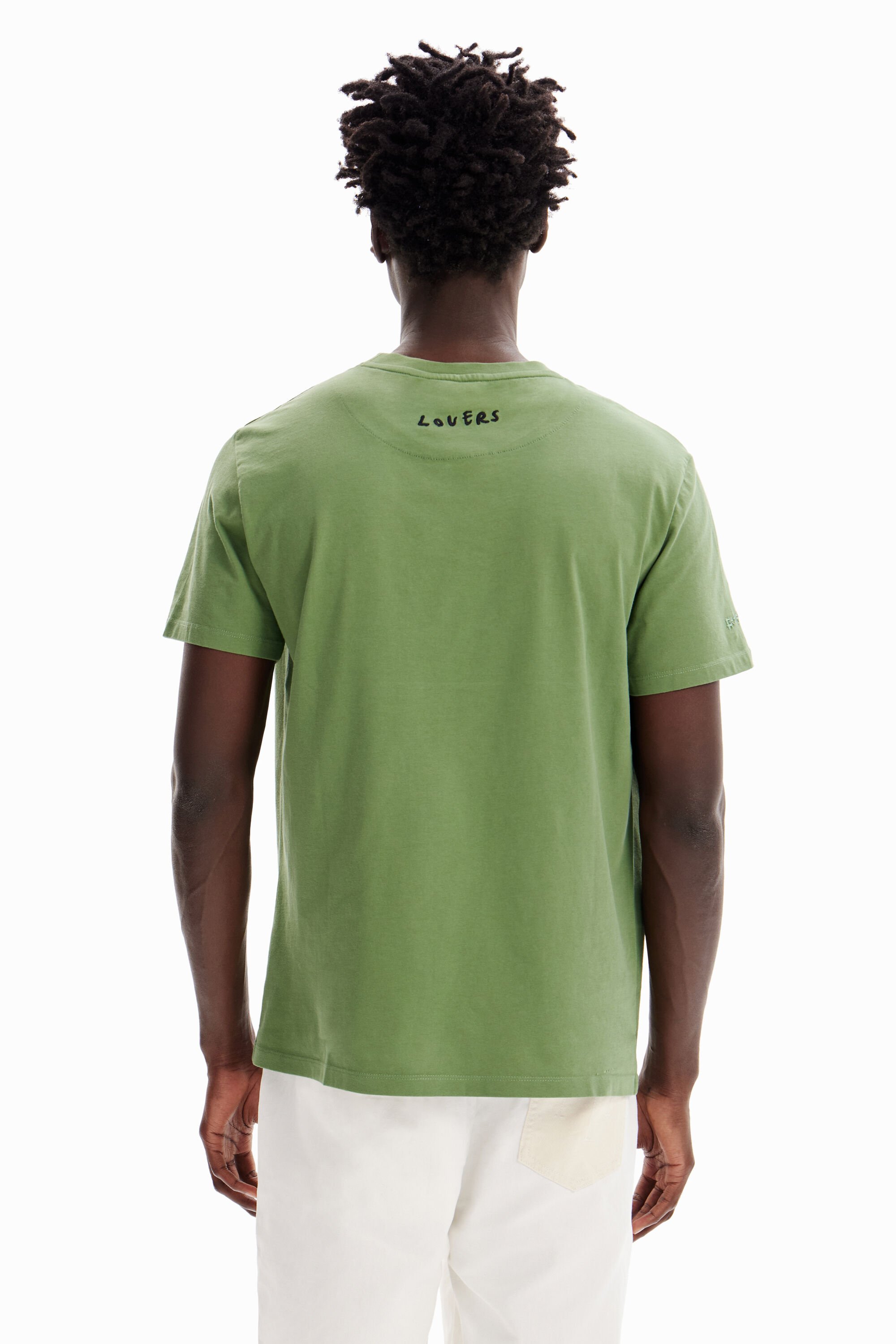T-shirt kaki fleurs