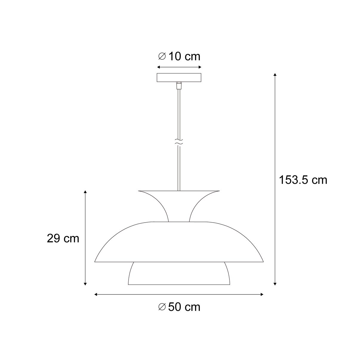 Scandinavische hanglamp beige met witte binnenkant - Titus