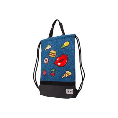 Oh My Pop! Patches - Sac à dos piscine cordon - 1 compartiment - bleu foncé - Karactermania