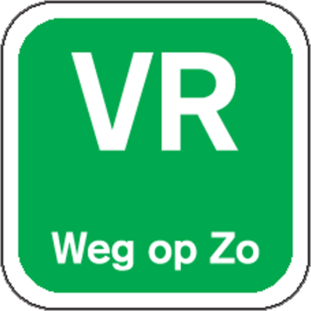 Label, VR weg op, papier, afwasbaar, 19x19mm, groen